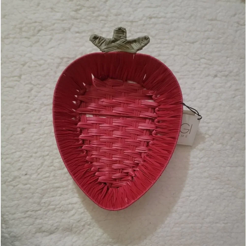 🆕️🍓Strawberry Storage Basket Summer Pool Party BBQ Red & Green